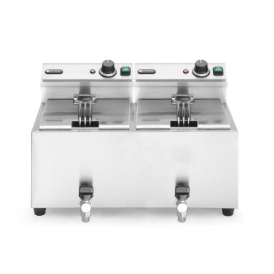 Ruční fritéza s vypouštěcím kohoutem, 2 × 8 l, HENDI, Profi Line, 16L, 230V/7000W, 610x515x(H)369mm | 209301